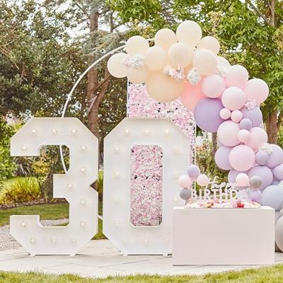 Ginger Ray PAMA-100 Roze & Witte Bloemen Backdrop - thumbnail