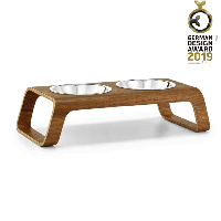 MiaCara MiaCara Desco Cat Food Tray Walnut - thumbnail