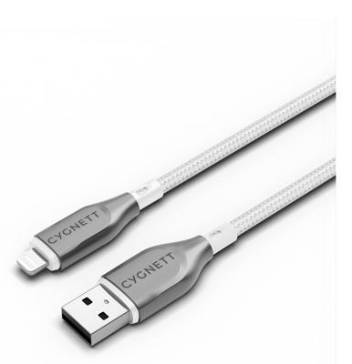 Cygnett Gepantserde Lightning naar USB-A Kabel - Wit 1m