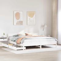 Bedframe zonder matras massief grenenhout wit 180x200 cm - thumbnail