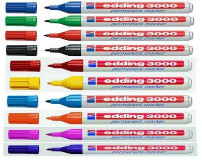Permanente markeerstift Edding 3000 Bruin (10 Stuks)
