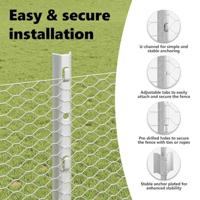 VidaXL Hek met paal zilver 1,5 x 25 m staal - thumbnail