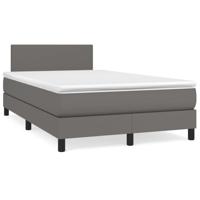 Boxspring met matras kunstleer grijs 120x190 cm - thumbnail