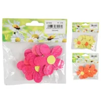 Decoratie bloemen papier glitter 6 cm 3 assorti set van 6 | 50 stuks - thumbnail
