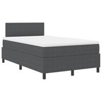 Boxspring bed Donkergrijs en Wit 203 x 120 x 88 cm - thumbnail
