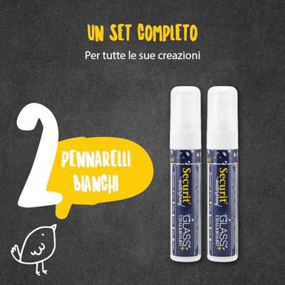 Securit Waterproof krijtmarker large wit, blister met 2 stuks