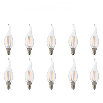 LED Kaarslamp Filament Set - 10 Stuks E14 4W Natuurlijk Wit 4200K