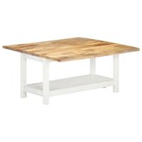 vidaXL Salontafel verlengbaar 90x(45-90)x45 cm massief mangohout wit - thumbnail
