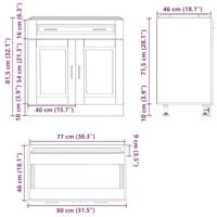 Keuken onderkast "Porto" bewerkt hout zwart - thumbnail