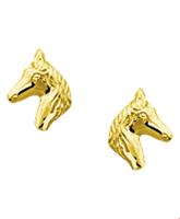 TFT Oorknoppen Paardenhoofd Geelgoud Glanzend 7 mm x 6 mm - thumbnail