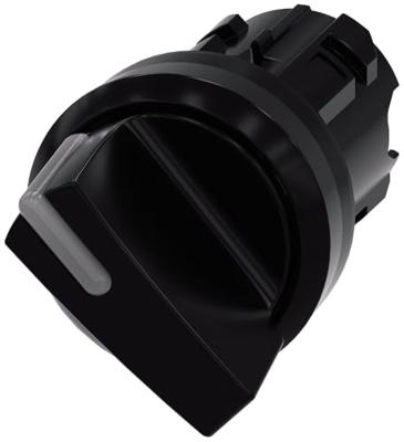 Siemens 3SU10022BF100AA0 3SU1002-2BF10-0AA0 Knevelschakelaar Kunststof frontring, Verlicht Knevel Zwart 1 x 90 ° 1 stuk(s)