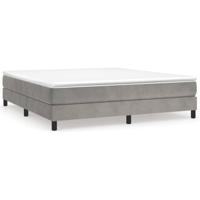 Boxspring met matras fluweel lichtgrijs 160x200 cm - thumbnail