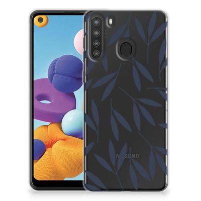 Samsung Galaxy A21 | TPU Case | Leaves Blue