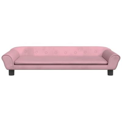 Kinderbank 100x50x26 cm fluweel roze