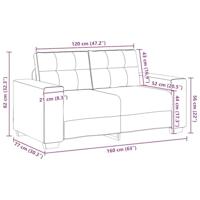 Loveseat bank 120 cm stof zwart - thumbnail