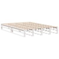 Bedframe zonder matras massief grenenhout wit 120x190 cm - thumbnail