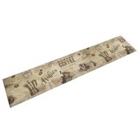 VidaXL Keukenmat wasbaar koffieprint 60x300 cm fluweel bruin - thumbnail
