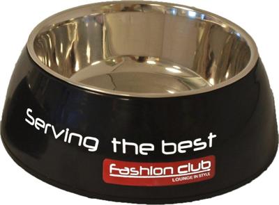 Hondeneetbak plastic/RVS Fashion Club 18 cm zwart Eet-en-drinkbakken-hond Gebr. de Boon - Gebr de boon