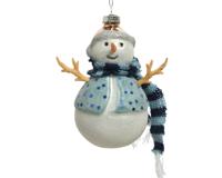 Sneeuwpop glas l9b7,50h12,50 cm wit Decoris - Decoris - thumbnail