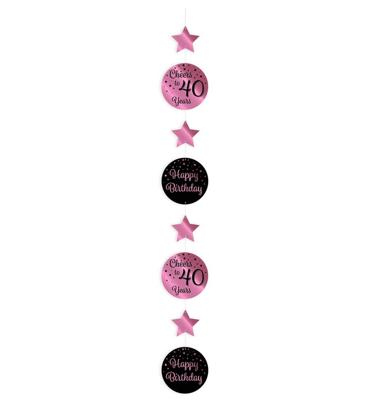 Paperdreams Hangslinger roze/zwart - 40