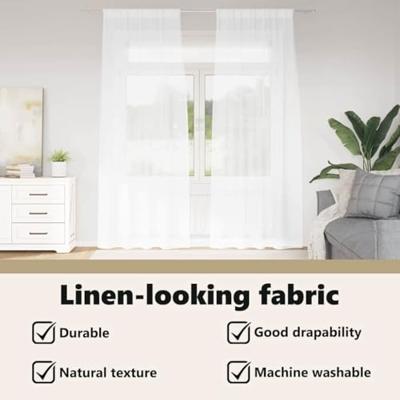 VidaXL Voile gordijn met gordijnen 2 pcs wit 225 x 140 cm polyester