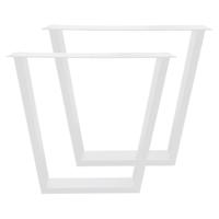 Stalen tafelpoot wit taps 75 bij 10 cm en hoogte 72 cm (4 x 10 cm) - 2 stuks - thumbnail