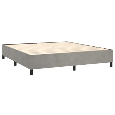 Boxspring met matras fluweel lichtgrijs 180x200 cm