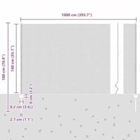 VidaXL Hek met paal grijs 1,4 x 10 m staal en pvc - thumbnail