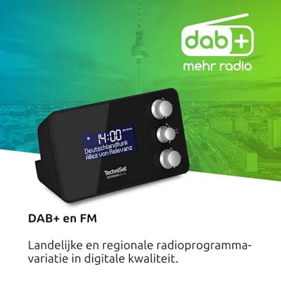 TechniSat DIGITRADIO 50 SE Wekkerradio DAB, DAB+, VHF (FM) Wekfunctie Zwart