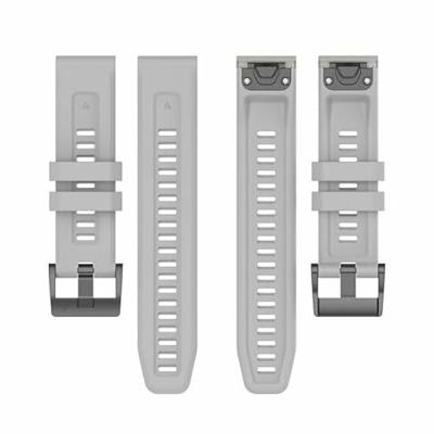 By Qubix - Siliconen sportbandje - Grijs - Compatible met Garmin Instinct 3 / Instinct E - 45mm - Compatible Garmin bandje - Bandbreedte: 22mm