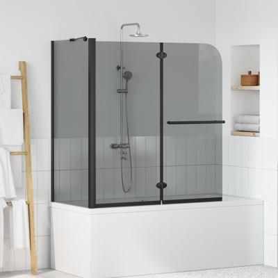 VidaXL Bi-vouw douche omheining donker transparant 120 x 67 x 129 cm