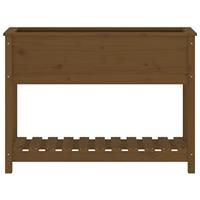 VidaXL Plantenbak met schap 111,5x34,5x81 cm grenenhout honingbruin - thumbnail