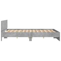 Bedframe met hoofdeinde en LED-licht betongrijs 200x200 cm - thumbnail