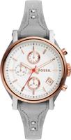 Horlogeband Fossil ES4045 Onderliggend Leder Grijs 18mm - thumbnail