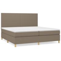 Boxspring met matras stof taupe 200x200 cm - thumbnail