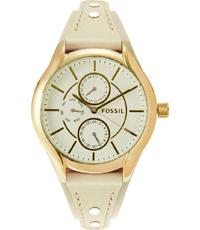 Horlogeband Fossil BQ3091 Onderliggend Leder Wit 18mm Horlogeband Fossil BQ3091 Onderliggend Leder Wit 18mm