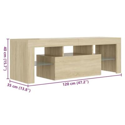 Tv-meubel met LED-verlichting 120x35x40cm sonoma eikenkleurig