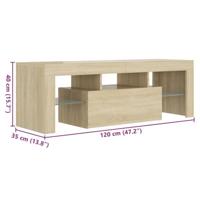 Tv-meubel met LED-verlichting 120x35x40cm sonoma eikenkleurig - thumbnail