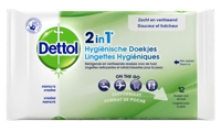 Hygiënische doekjes dettol wipes 2-in-1 12st - thumbnail