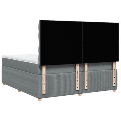 Boxspring met matras stof lichtgrijs 180x200 cm