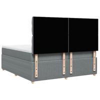 Boxspring met matras stof lichtgrijs 180x200 cm - thumbnail