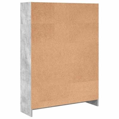 Boekenkast 80x24x109 cm bewerkt hout betongrijs