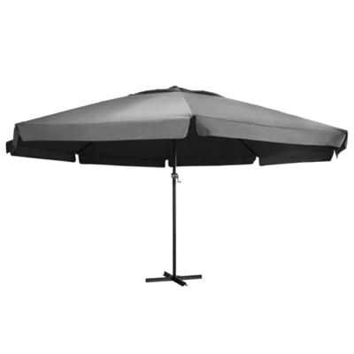 VidaXL Parasol met aluminium paal 600 cm antracietkleurig