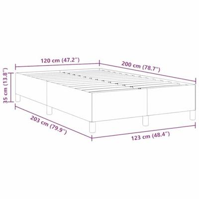 Bedframe Blauw 120 x 200 cm Katoenen stof