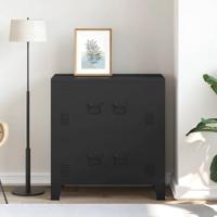 Opbergkast industrieel 75x40x80 cm staal zwart - thumbnail