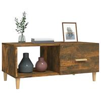 Salontafel 89,5x50x40 cm bewerkt hout gerookt eikenkleurig - thumbnail