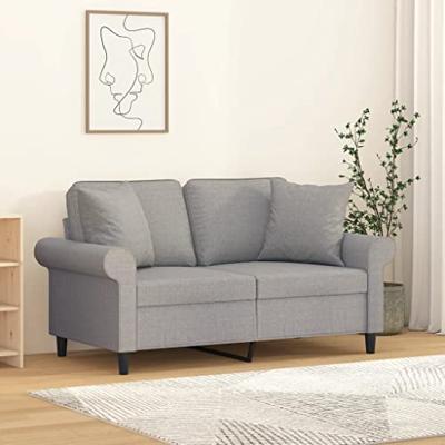 VidaXL Sierkussens 2 st 40x40 cm stof lichtgrijs VidaXL Sierkussens 2 st 40x40 cm stof lichtgrijs