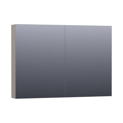 Brauer Impress Deluxe Spiegelkast - 100 cm - met interne en externe Verlichting - 2 Dubbelzijdige Spiegeldeuren - Mat Taupe