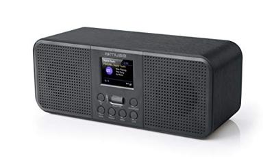 Muse M-122 DBT - DAB radio en wekkerradio met dubbel alarm (FM, DAB, DAB+, Bluetooth, AUX-ingang, hoofdtelefoonaansluiting), zwart