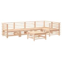 6-delige Loungeset met kussens massief hout - thumbnail